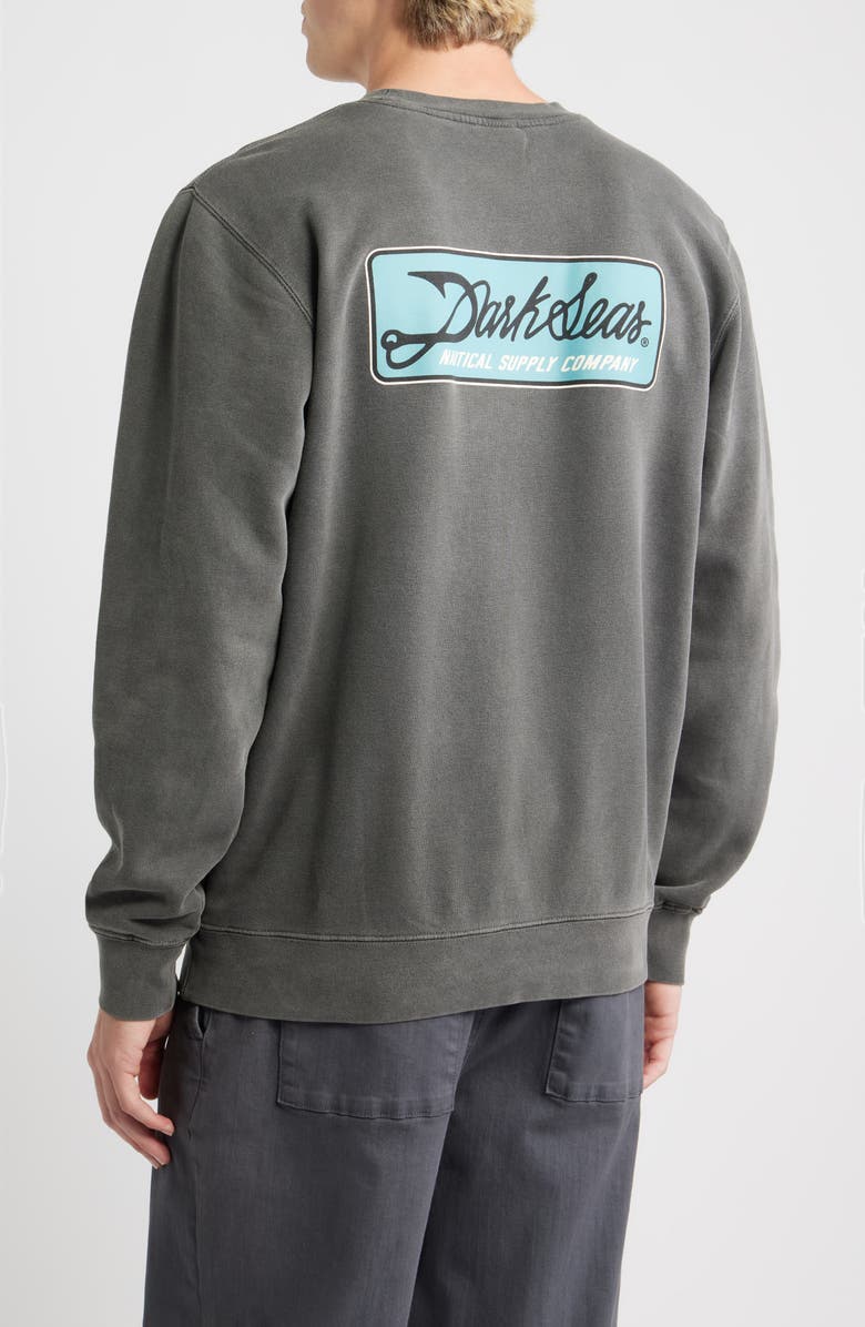 DARK SEAS Fish Hook Cotton Blend Fleece Graphic Sweatshirt, Alternate, color, Black