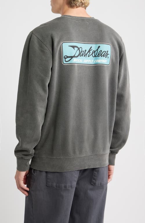 Dark Seas Fish Hook Cotton Blend Fleece Graphic Sweatshirt In Gray
