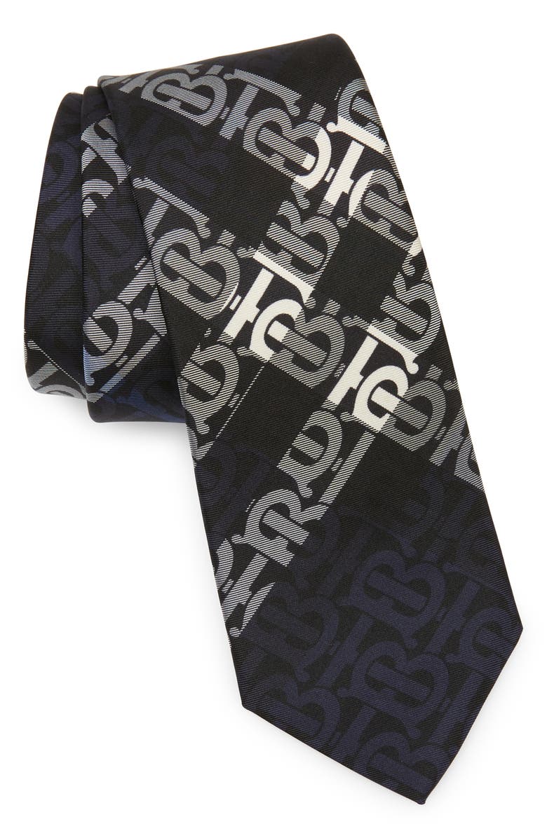 Burberry Manston TB Monogram Check Silk Tie, Main, color,