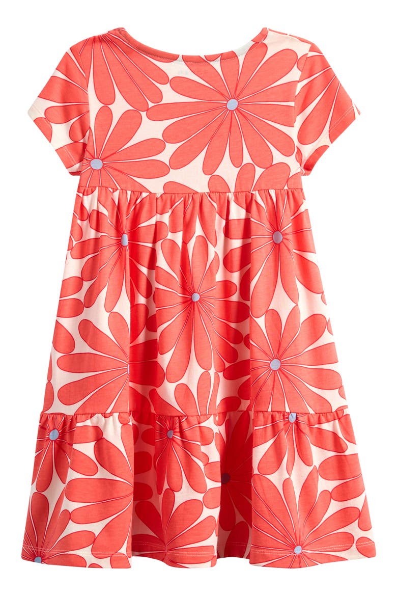 Kids' Ariel Twirly Jersey Dress, Alternate, color, CORAL ORANGE GIANT DAISY