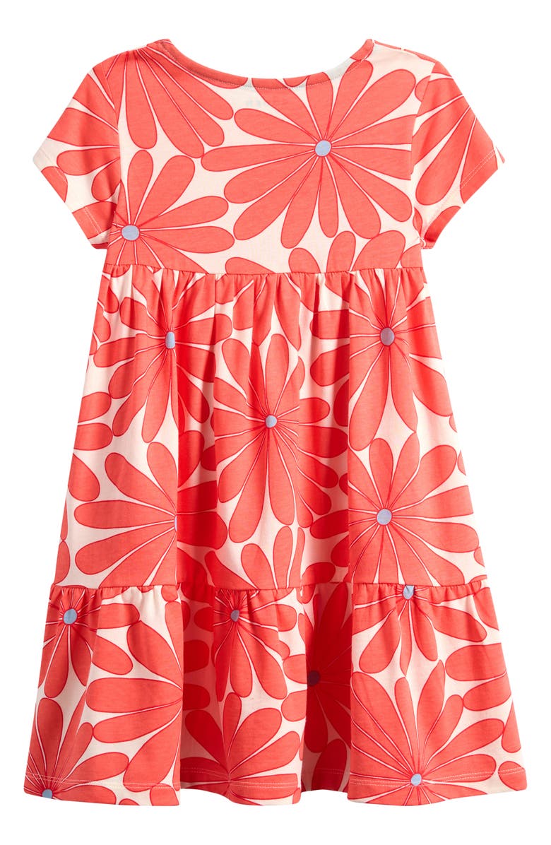 Mini Boden Kids' Ariel Twirly Jersey Dress, Alternate, color, Coral Orange Giant Daisy