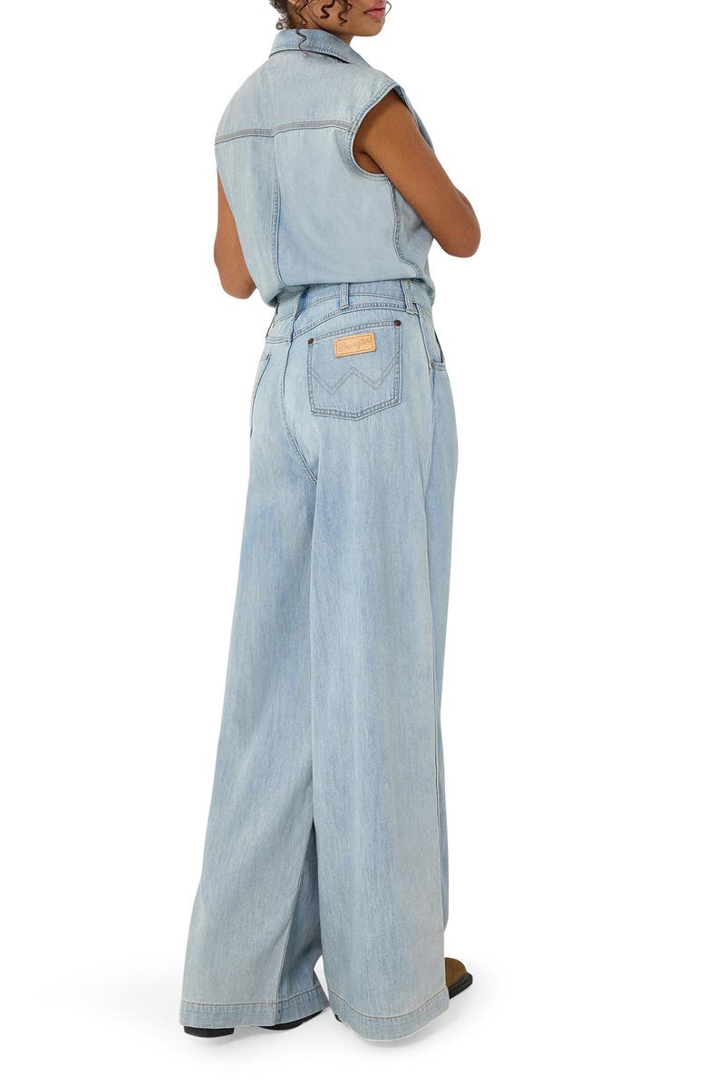 Wrangler Cap Sleeve Denim Jumpsuit, Alternate, color,