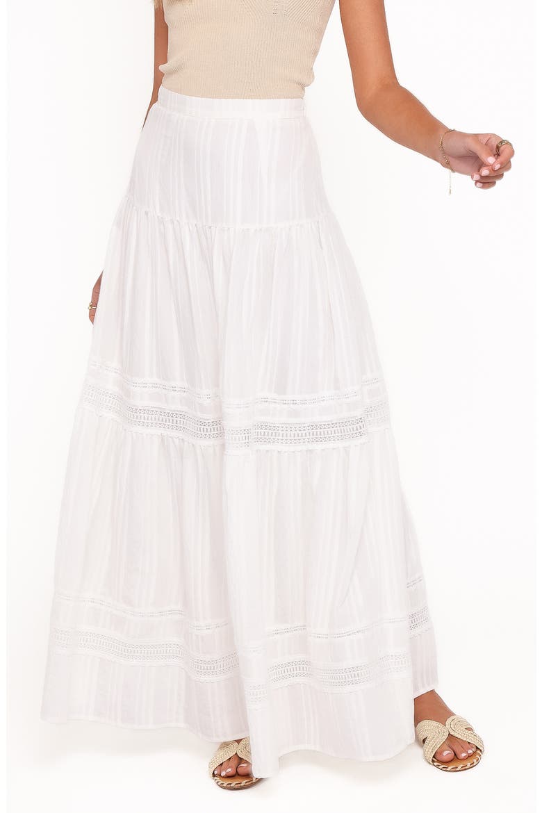 Peony Maxi Skirt, Main, color, WHITE
