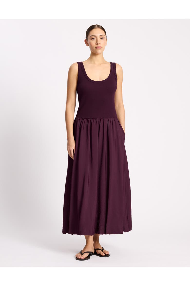 Bubble Hem Scoop Neck Maxi Dress, Main, color, Black