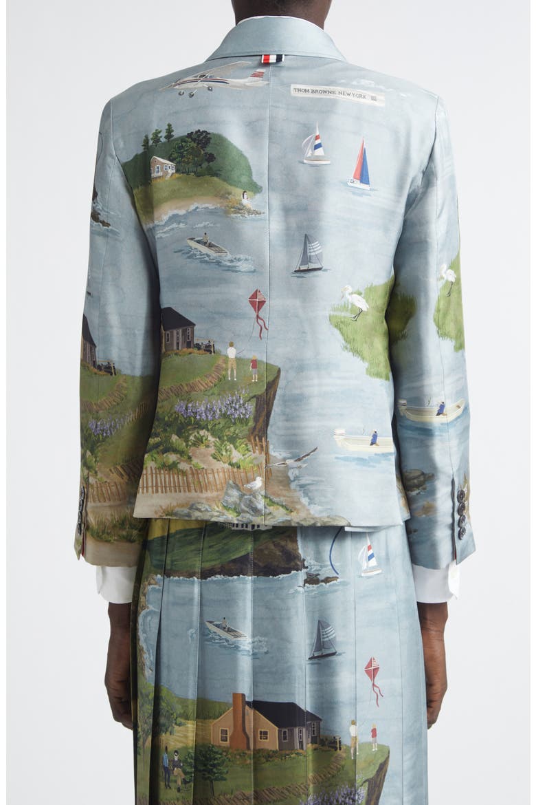 Country Scene Print Silk Sport Coat, Alternate, color, SEASONAL MULTI