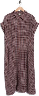 MAX STUDIO Pintuck Maxi Shirtdress