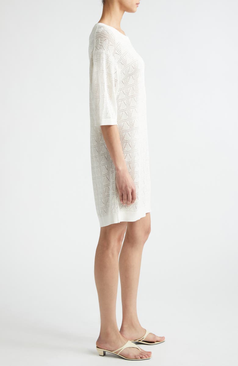 LOULOU DE SAISON Armas Shell Knit T-Shirt Dress, Alternate, color, Ivory