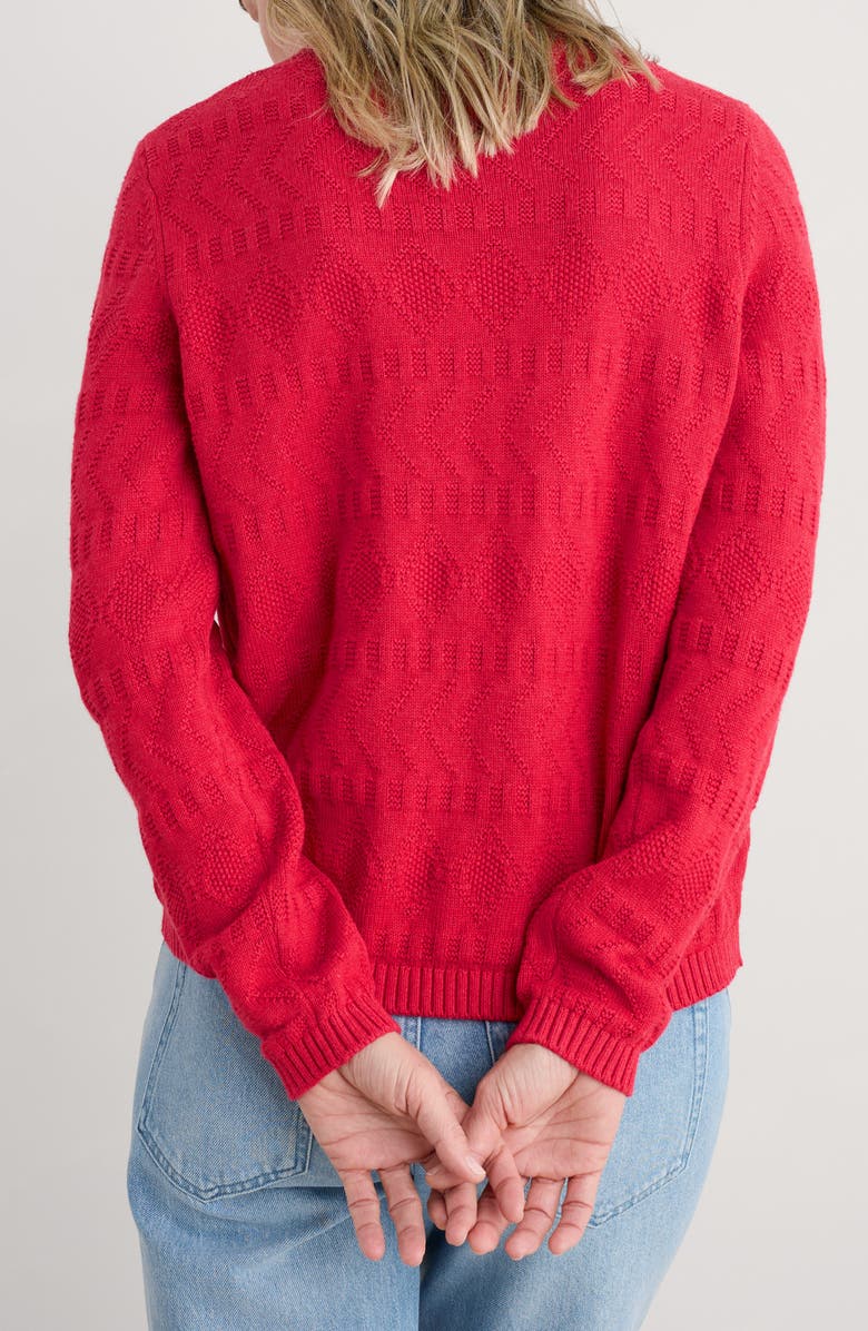Seasalt Cornwall Kinter Organic Cotton Crewneck Sweater, Alternate, color, Knit Melange Raspberry