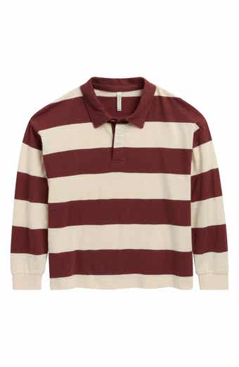 Kids' Striped Long Sleeve Rugby Polo