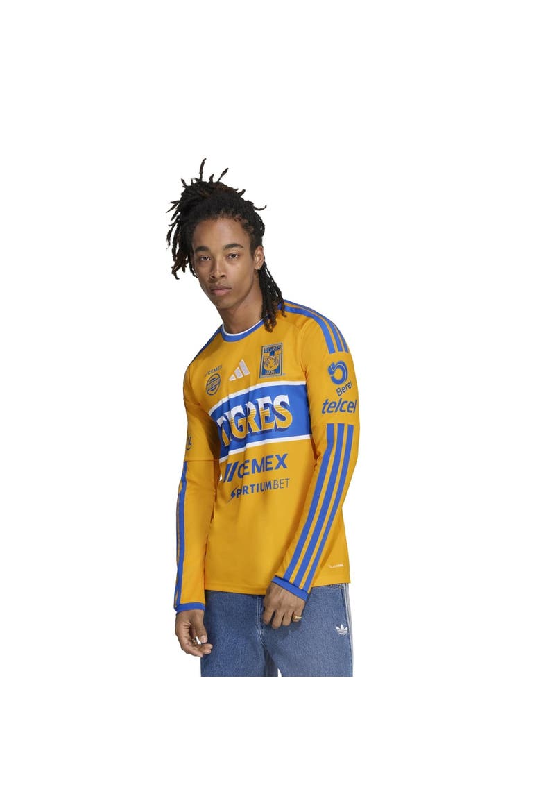 Men's adidas  Gold Tigres UANL 2026/27 Home Replica Long Sleeve Jersey, Main, color, Gold