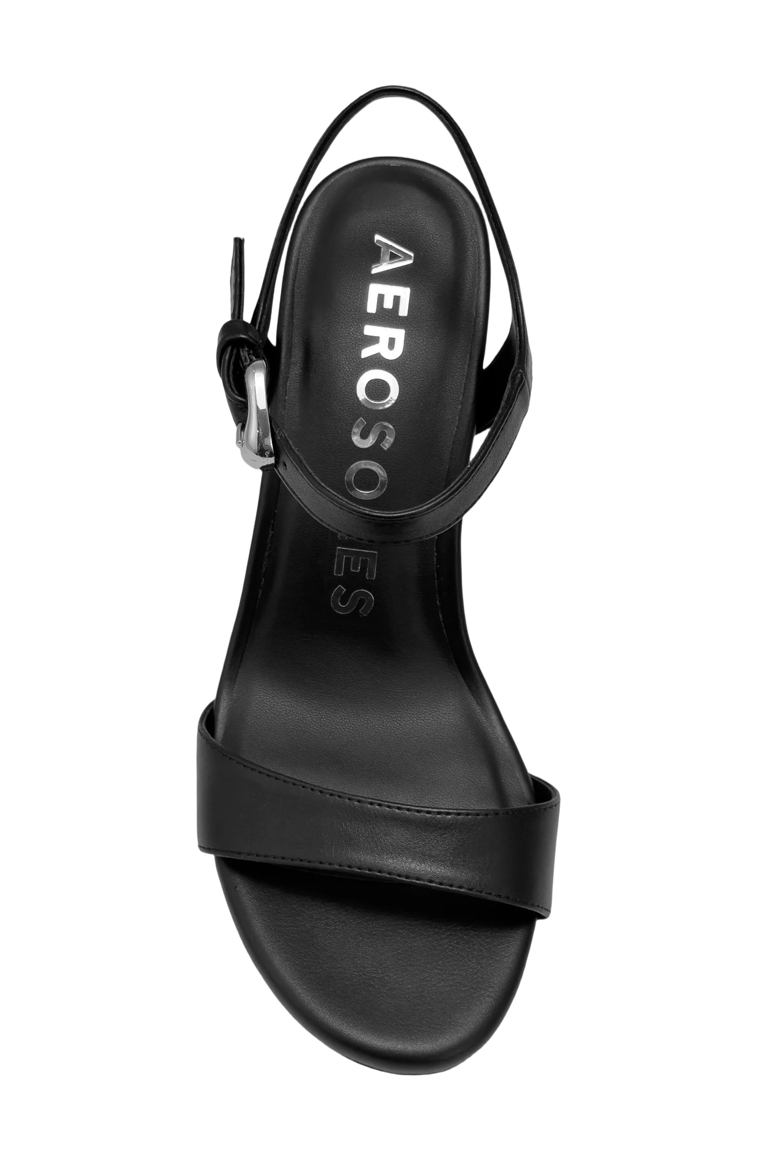 Aerosoles Divia Ankle Strap Sandal, Alternate, color, Black Fx Nappa