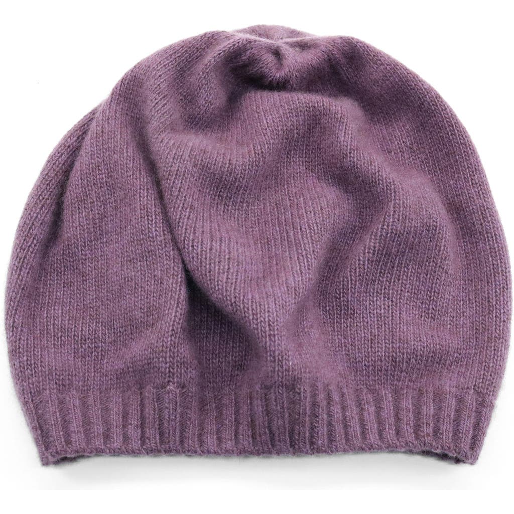 Portolano Solid Cashmere Beret In Purple