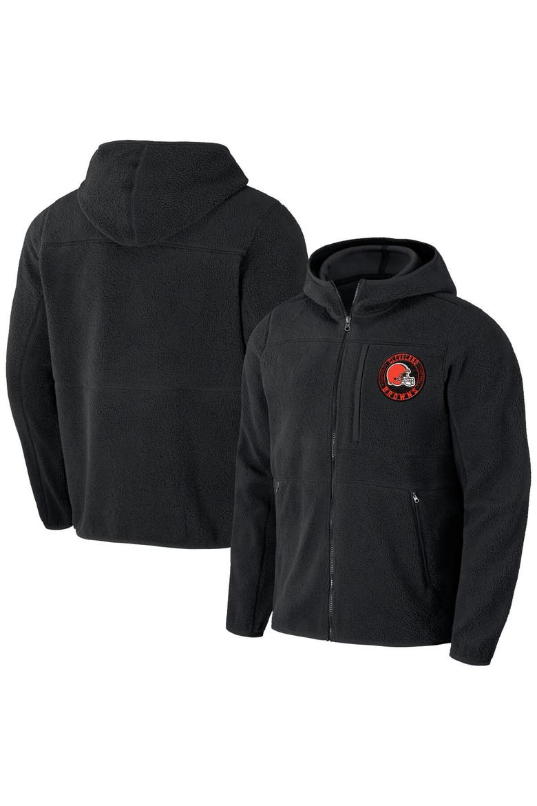 Men's NFL x Darius Rucker Collection by Fanatics  Black Cleveland Browns Sherpa Full-Zip Hoodie, Main, color, Black