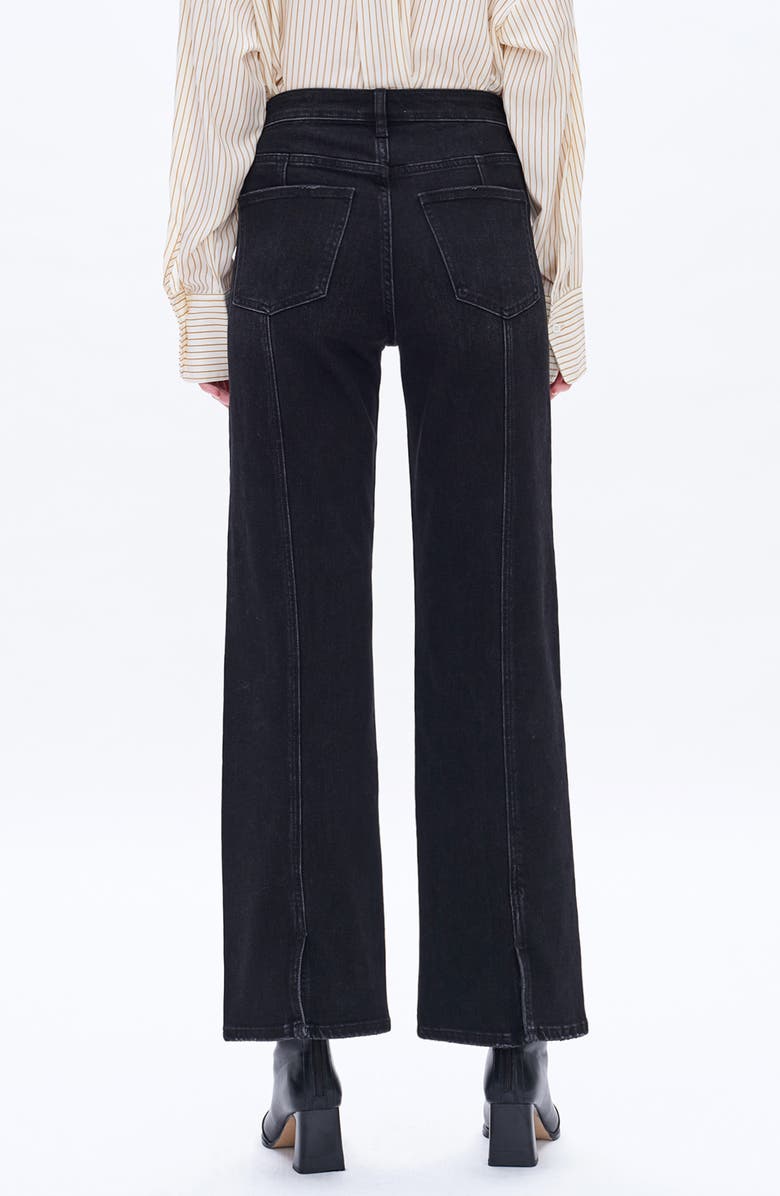 Bayeas Seamed High Waist Wide Leg Jeans, Alternate, color, Black/ Black