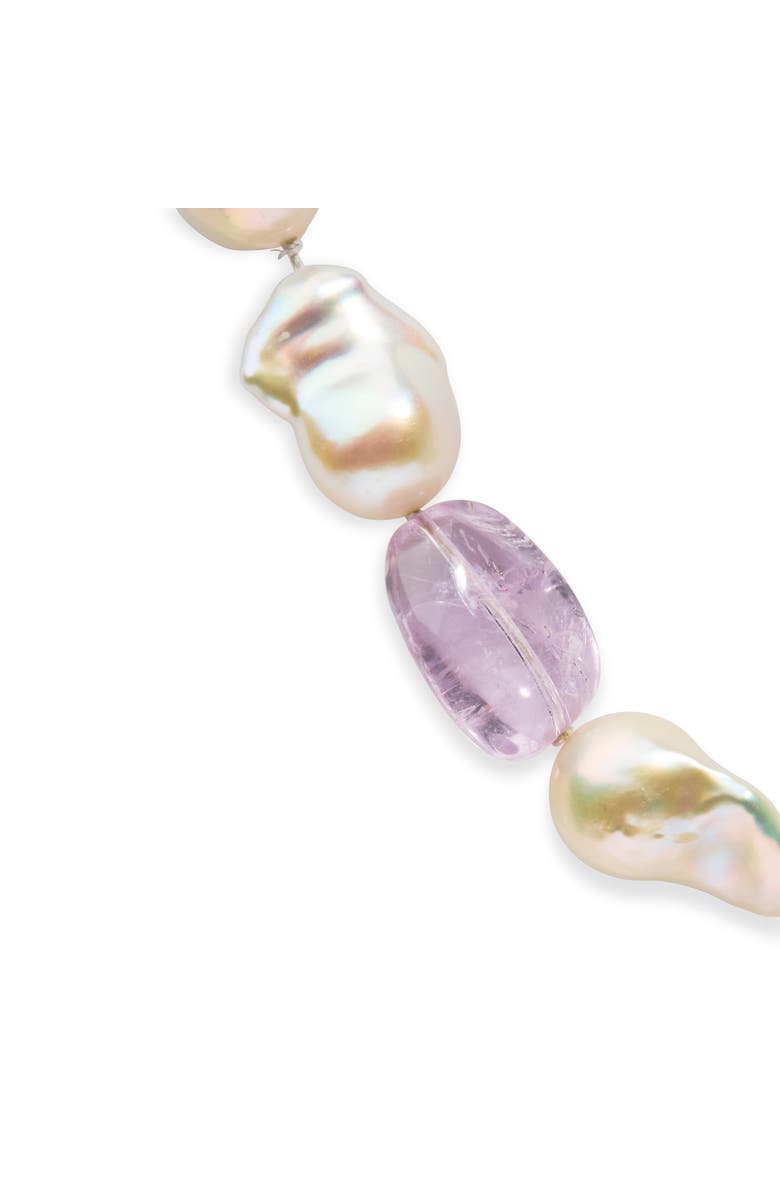 Haus of Brilliance 14K Yellow Gold Citrine, Amethyst, and Baroque Pearl Strand Necklace, Alternate, color, Yellow