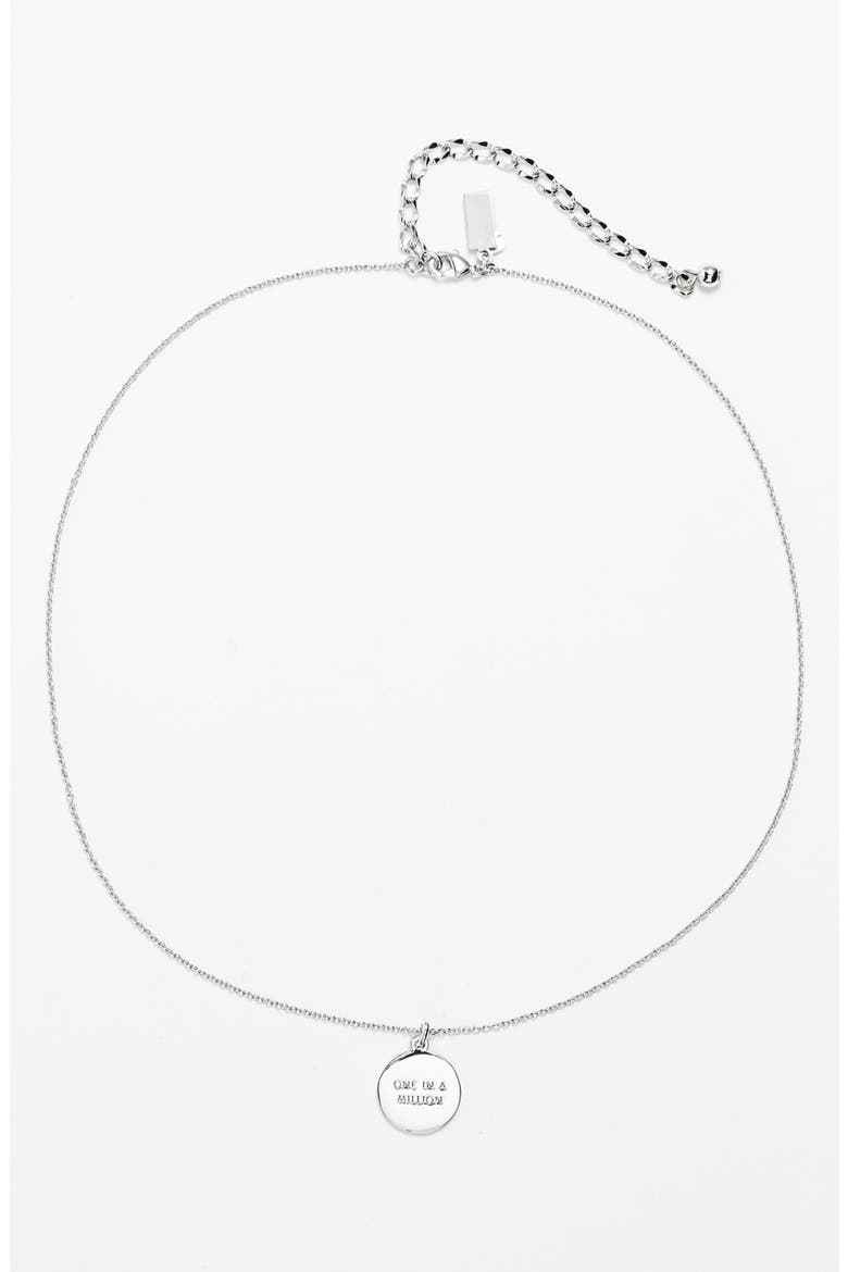 'one in a million' initial pendant necklace, Alternate, color, SILVER A
