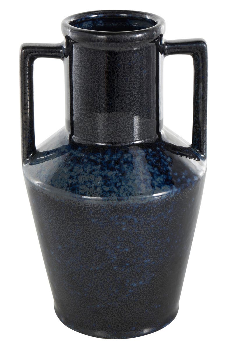 VIVIAN LUNE HOME Dark Blue Ceramic Vase, Main, color, Dark Blue