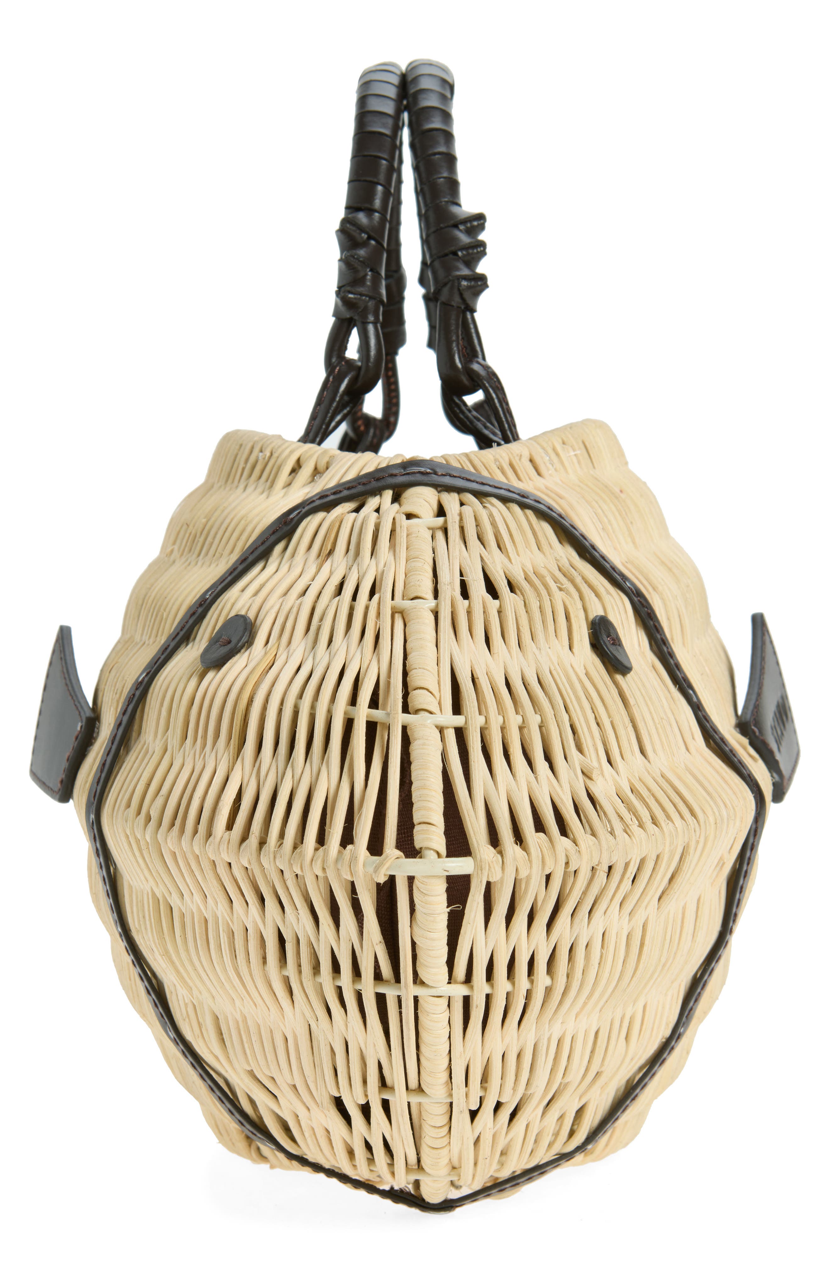 Cleo Wicker Fish Top Handle Bag, Alternate, color, NATURAL