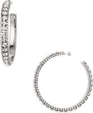 Area Large Crystal Hoop Earrings