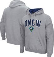 COLOSSEUM Men's Colosseum Heathered Gray UNC Wilmington Seahawks Arch and Logo Pullover Hoodie