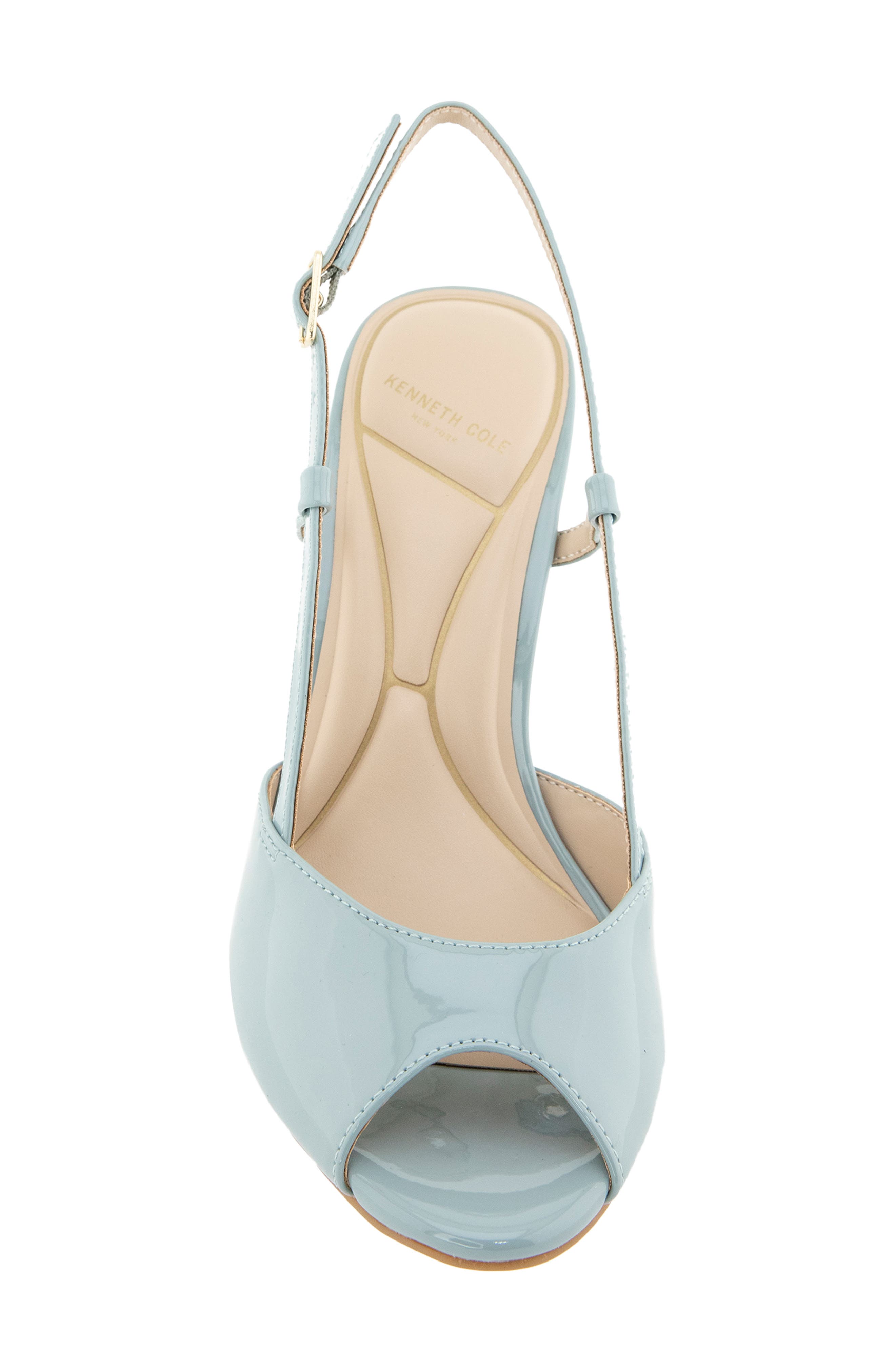 Londyn Slingback Peep Toe Sandal, Alternate, color, ICE BLUE PATENT