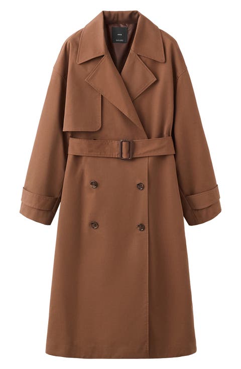 Long Double Breasted Trench Coat