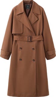MANGO Long Double Breasted Trench Coat