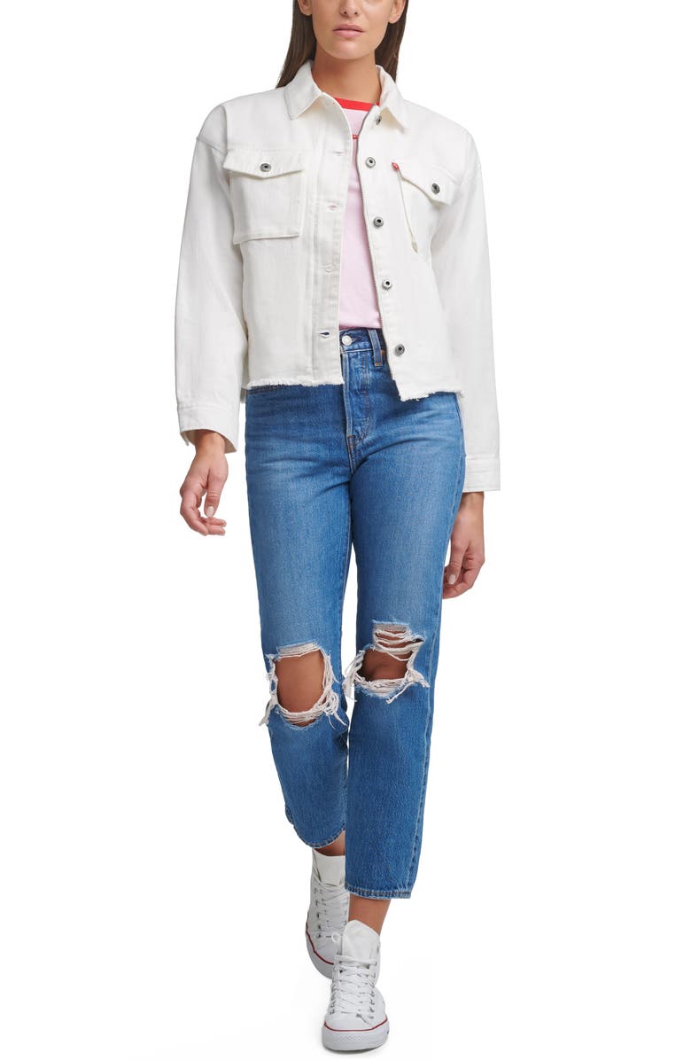 Levi's<sup>®</sup> Crop Raw Hem Utility Jacket, Alternate, color,