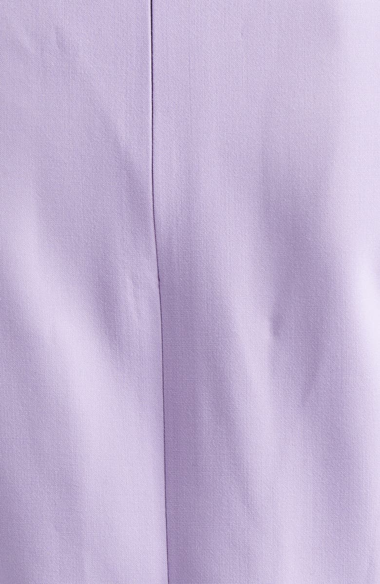 Oscar de la Renta Asymmetric Drape Long Sleeve Stretch Crepe Dress, Alternate, color, Pansy