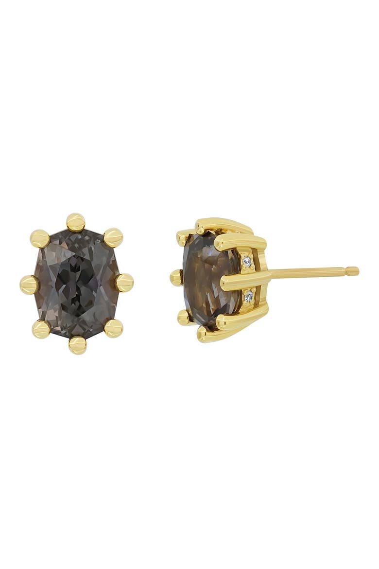 Spinel & Diamond Stud Earrings (Nordstrom Exclusive), Main, color, 18K YELLOW GOLD