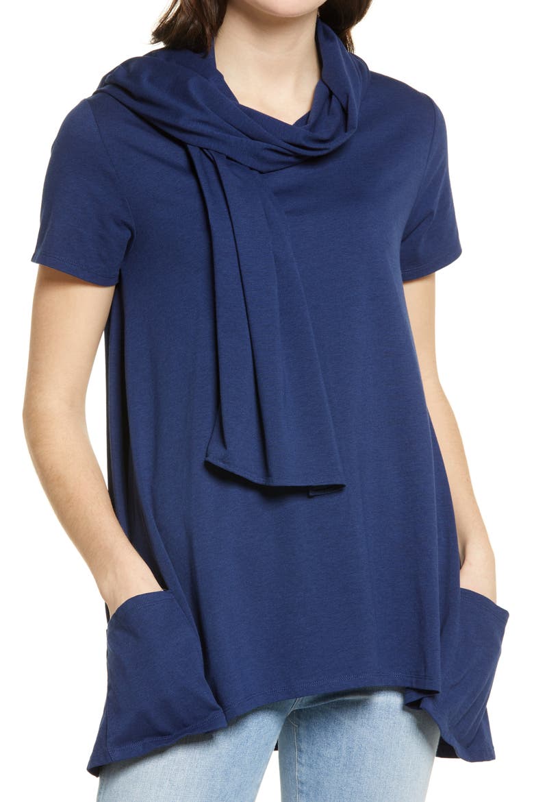 Convertible Scarf Lapel T-Shirt, Alternate, color, MEDIEVAL