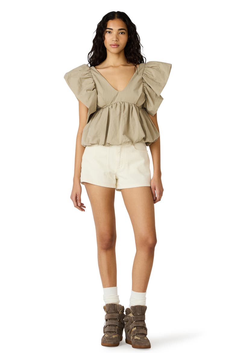 Saskya Babydoll Top, Alternate, color, KHAKI