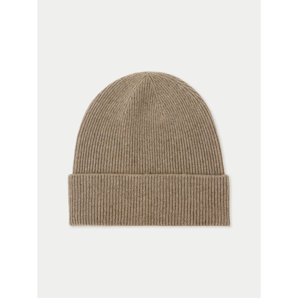Gobi Mongolian Cashmere Cashmere Rib Knit Beanie In Taupe