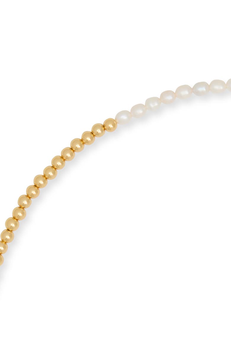 Kate Spade New York freshwater pearl toggle necklace, Alternate, color, Cream/ Gold.