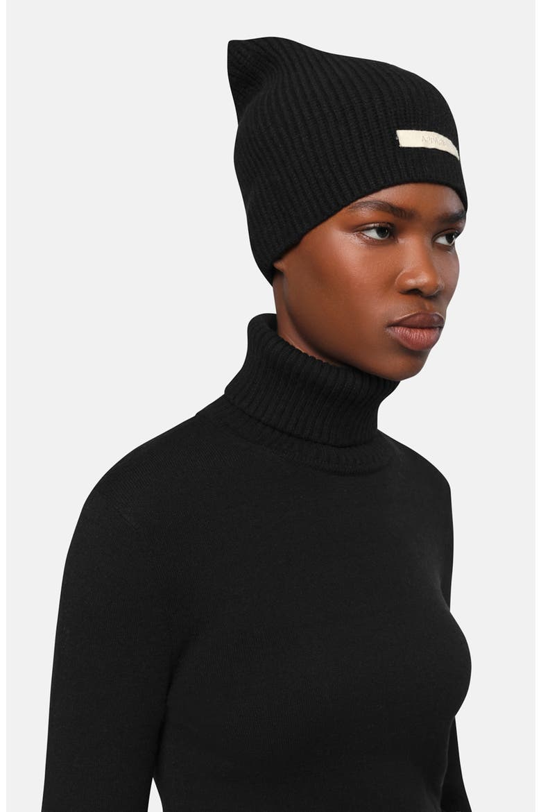 Cara Logo Patch Beanie, Alternate, color, NOIR