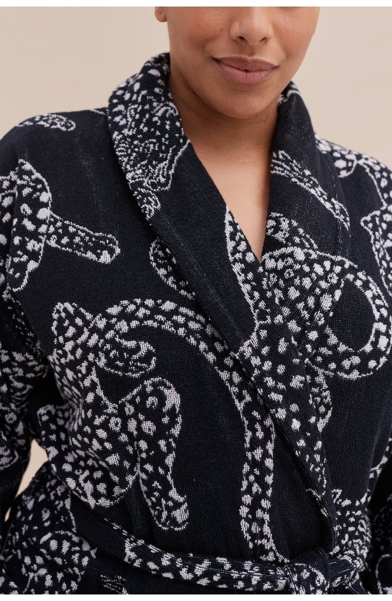 Desmond & Dempsey Unisex Towel Robe, Alternate, color, Jag Black