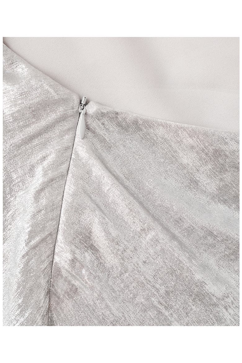 x Kaia Gerber Metallic Open Back Gown, Alternate, color, SILVER