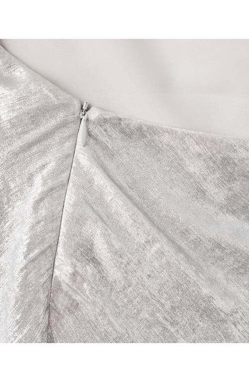 Mango X Kaia Gerber Metallic Open Back Gown In Silver