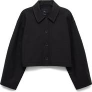 MANGO Crop Button Front Jacket
