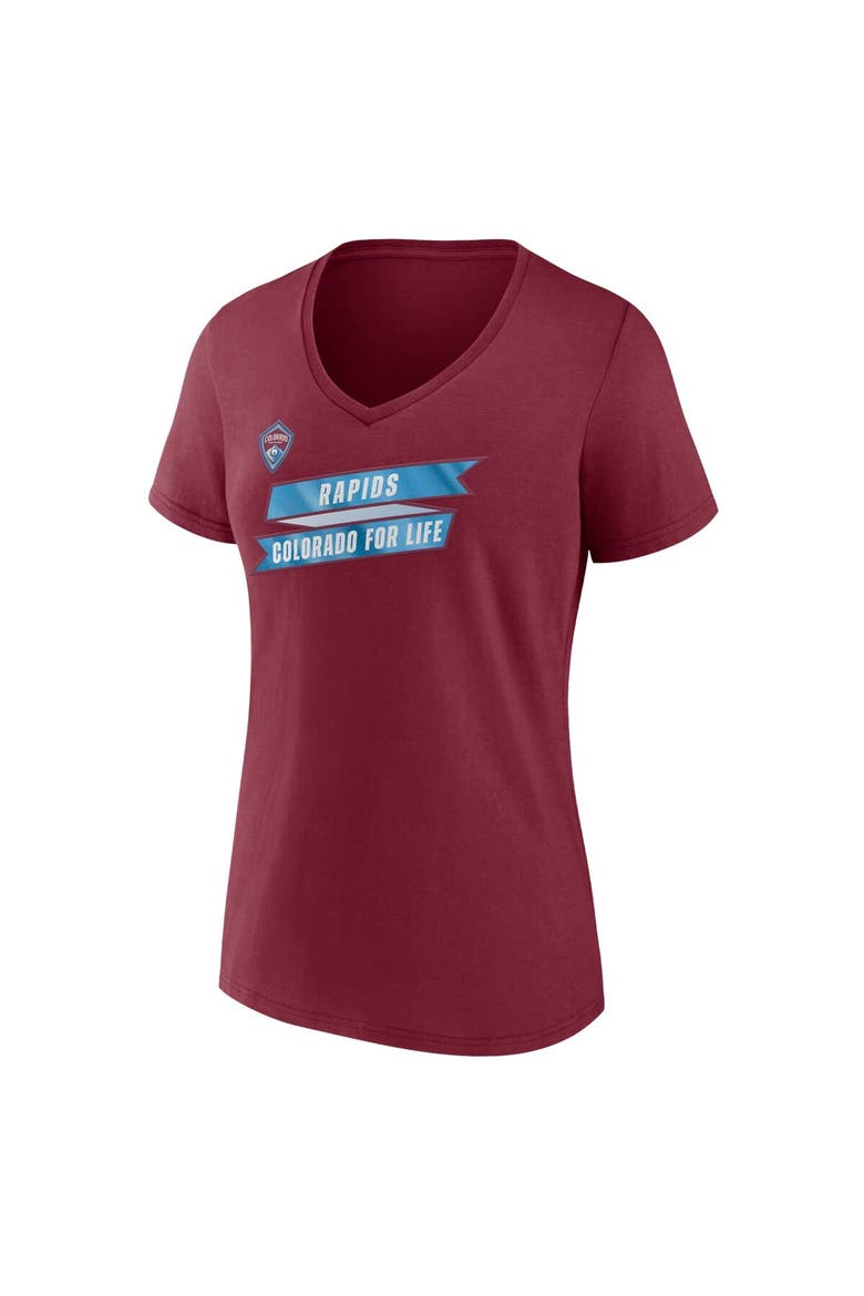 Women's Fanatics Branded Burgundy Colorado Rapids Iconic Team Success V-Neck T-Shirt, Alternate, color, Burgundy