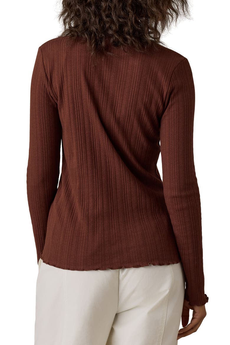 Paradise Organic Cotton Blend Pointelle Cardigan, Alternate, color, CHOCOLATE FONDANT