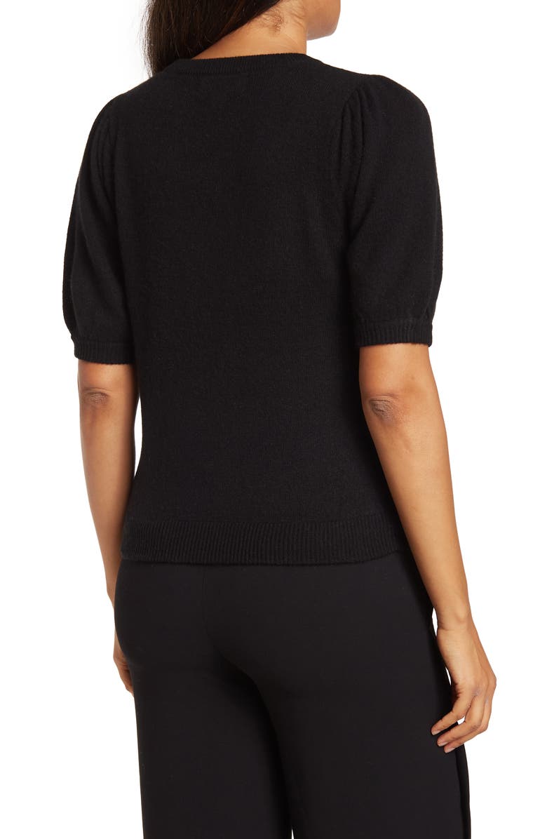 Magaschoni Cashmere Puff Sleeve Top, Alternate, color, 