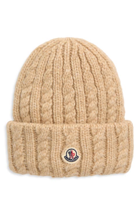 Cable Stitch Logo Patch Alpaca & Wool Blend Beanie