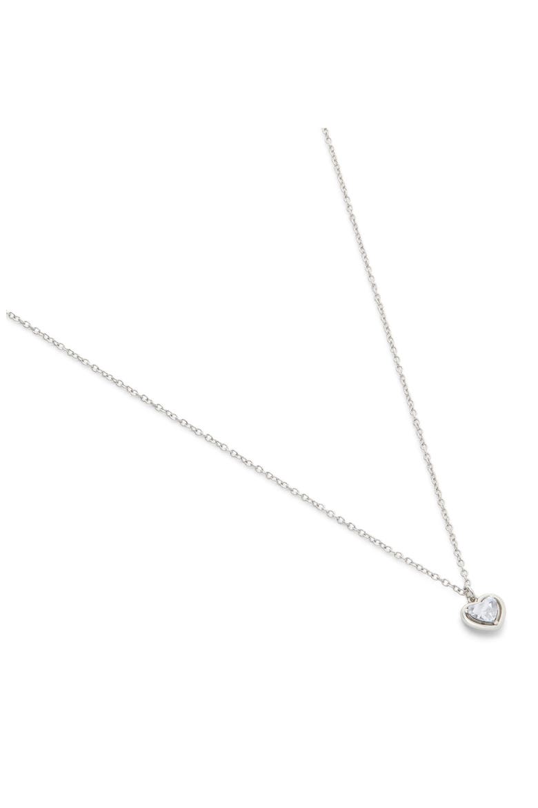 Halo Heart Short Pendant Necklace, Alternate, color, CRYSTAL/ RHODIUM