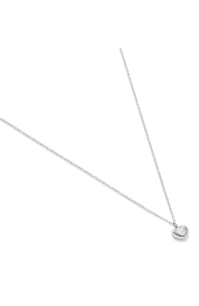 COACH Halo Heart Short Pendant Necklace, Alternate, color, Crystal/ Rhodium