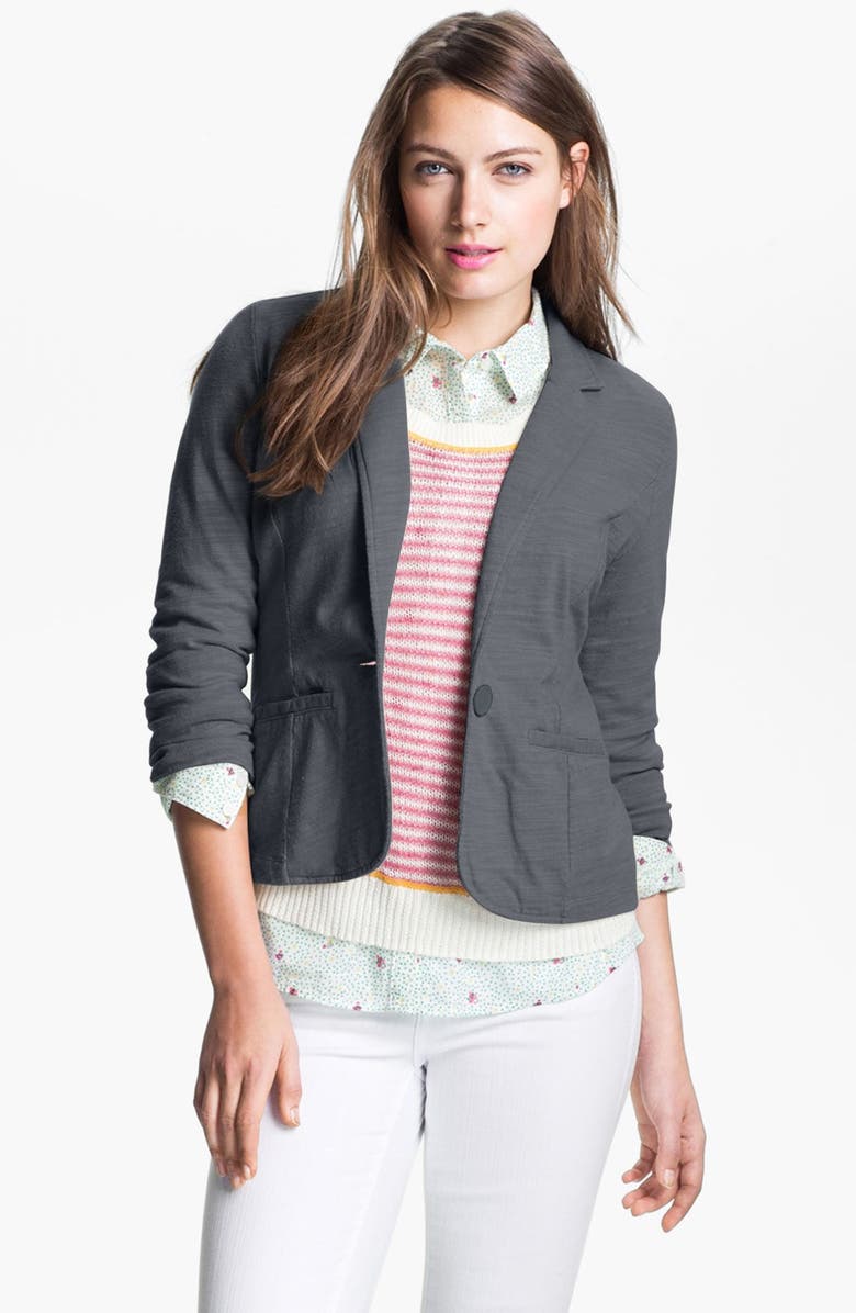 Caslon<sup>®</sup> Roll Sleeve Knit Blazer, Main, color, 