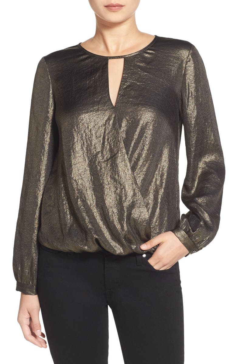 Chelsea28 Metallic Surplice Top, Main, color,