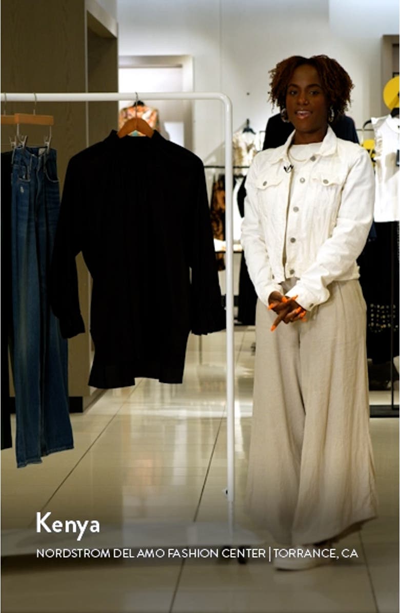 Bianca Band Collar Cotton Poplin Blouse, sales video thumbnail