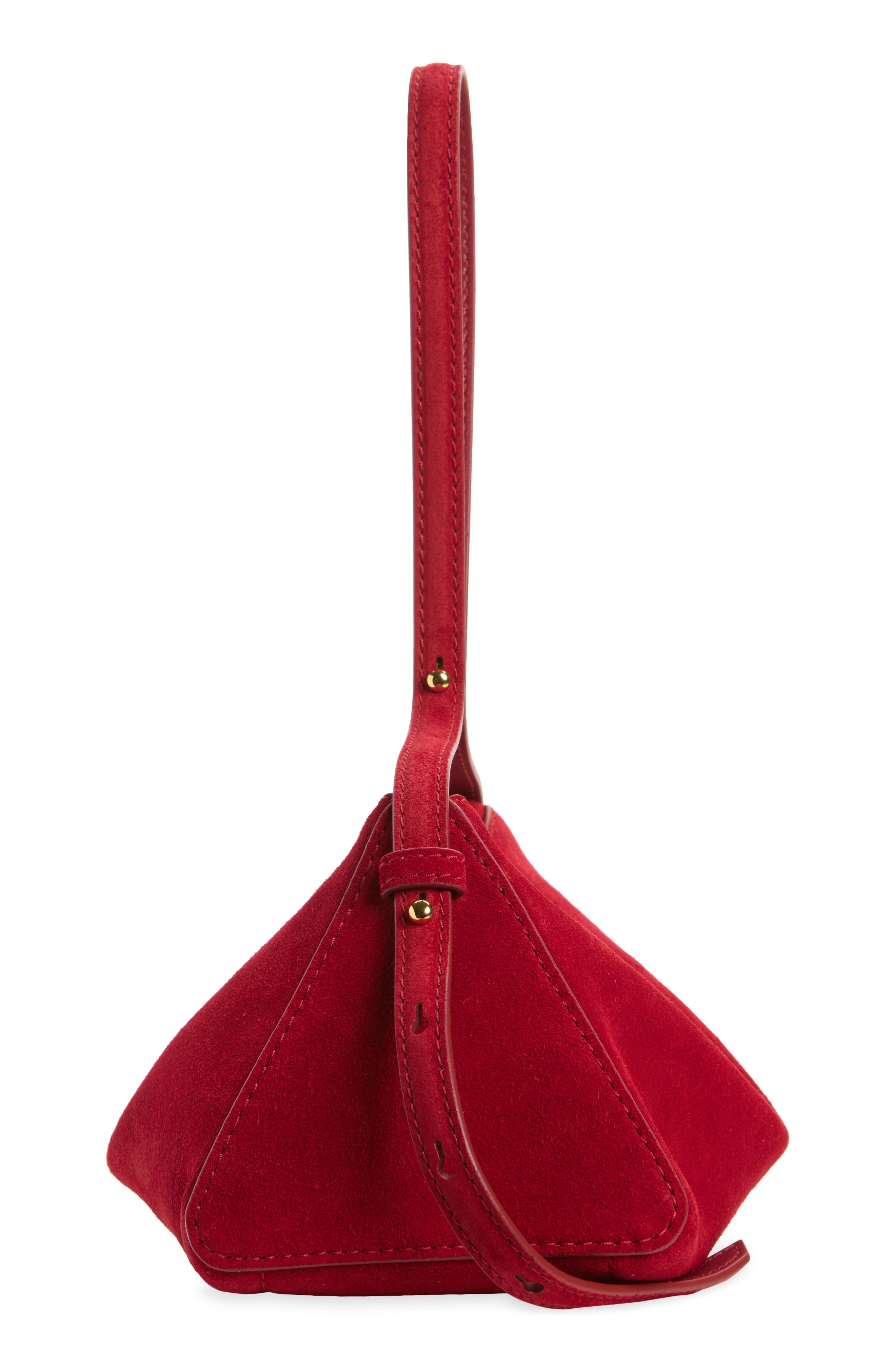 Prism Suede Shoulder Bag, Alternate, color, CRIMSON