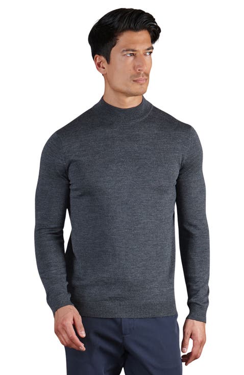 Merino Wool Mock Turtleneck Sweater